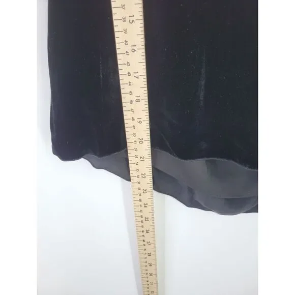 Alice + Olivia Top Womens Small Black Velvet Sleeveless Backless Tiered Halter - Picture 8 of 9